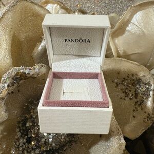 Pandora White Jewelry Box with Pink Lining